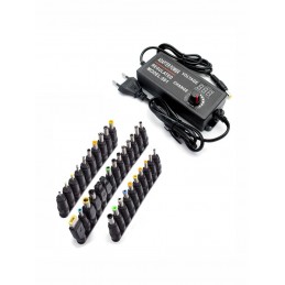 DC-einstellbares Netzteil 220 V auf 3 V-24 V, 3 A mit Bildschirm, Universal-Adapter mit 8 Steckern, 34-Stecker-Adapter